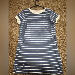 Pink Lily Blue and White Striped Dress